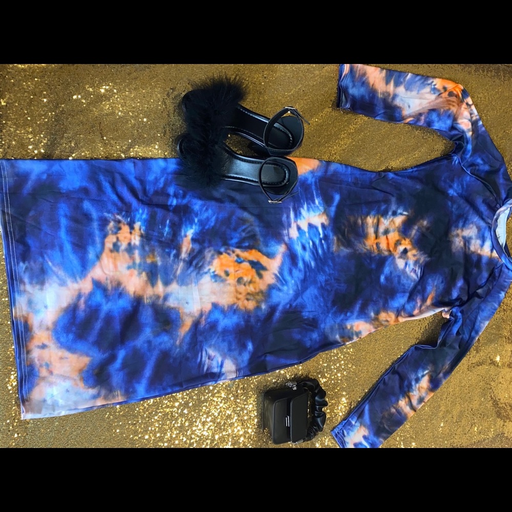 Tie dye Long Sleeve Maxi Dress